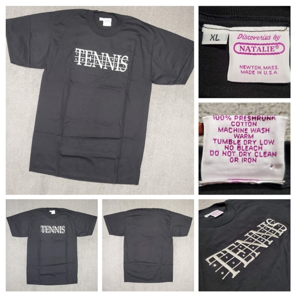 NOS Vintage Discoveries by Natalie Tennis Shirt XL Rhinestone Embroidered 90s - Picture 1 of 11